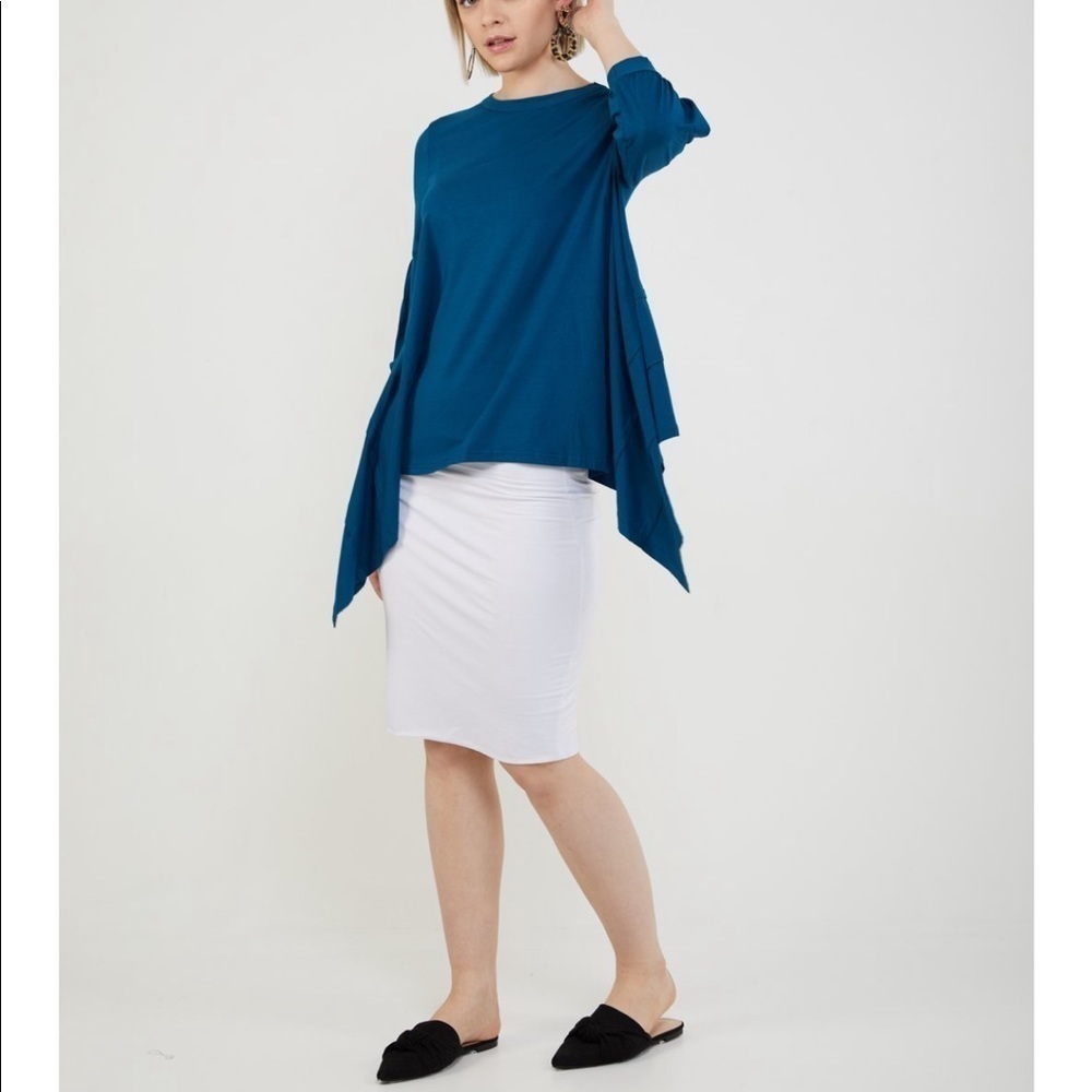 NEW White Slinky Tube Pencil Skirt Modest Length